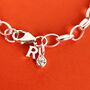 Sterling Silver April Birthstone Initial Charm Bracelet, thumbnail 2 of 3