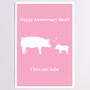 Personalised Babe Piglet Anniversary Card, thumbnail 5 of 7