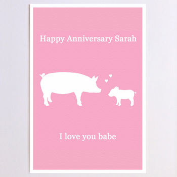 Personalised Babe Piglet Anniversary Card, 5 of 7
