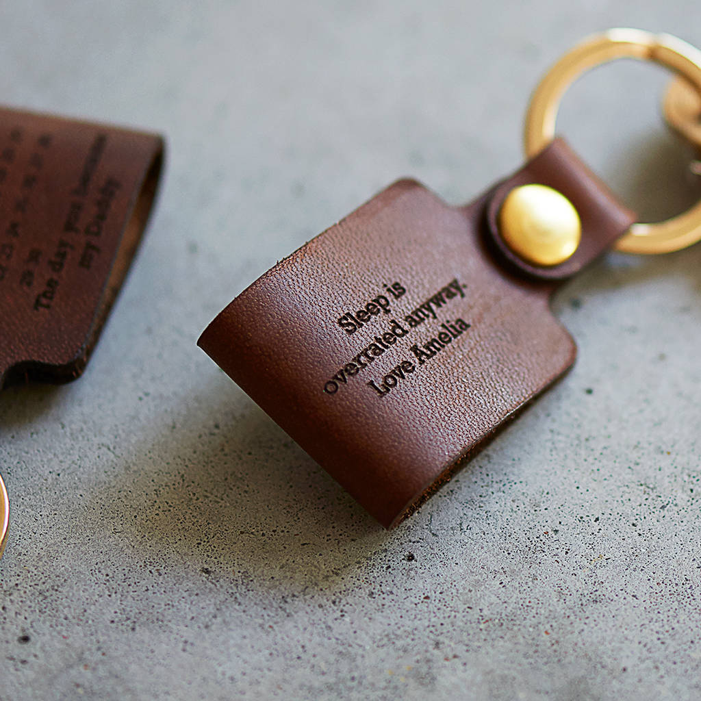 personalised leather 'day you became my…' keyring by create gift love ...