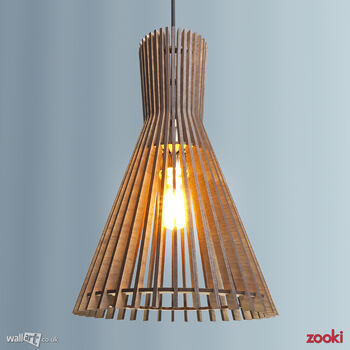 Zooki Two 'Mielikki' Wooden Pendant Light, 4 of 8