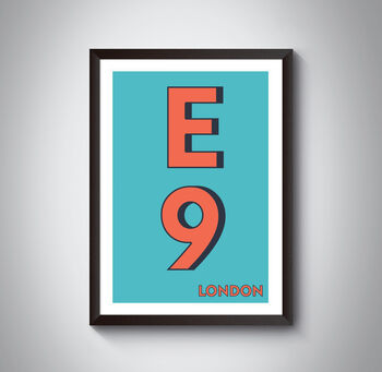 E9 Homerton Hackney London Typography Postcode Print, 3 of 10