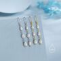 Oval Freshwater Pearl Trio Drop Hook Earrings In Sterling Silver, thumbnail 6 of 11
