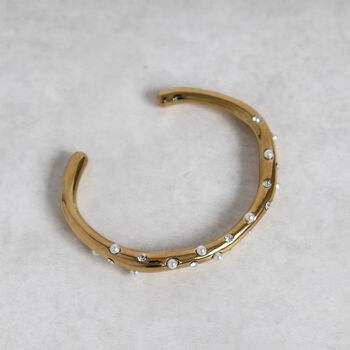 Non Tarnish Pearl Dome Cuff Bracelet Bangle, 2 of 6