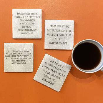 Set Of Four Famous Football Quotes Coasters, 4 of 4