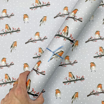 Christmas Robins Wrapping Paper, 2 of 5