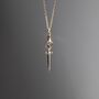 Hand Sword 18 K Gold Pendant Necklace, thumbnail 3 of 6