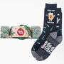 Here For The Beer Cotton Socks Men's Christmas Cracker Hanging Tree Decoration, thumbnail 1 of 5
