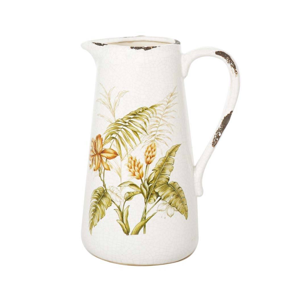 Tall Ivory Flower Jug Vase By Dibor