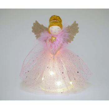 Pink Sugarplum Fairy Light Up Angel Tree Topper, 2 of 7