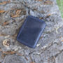 Women's Luxury Navy Blue Leather Small Trifold Purse Rfid Protected Personsalised, thumbnail 2 of 7