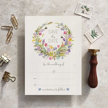 Spring Flowers Ready To Write Save The Date Cards, 6 of 6