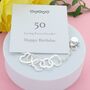 50th Birthday Personalised Infinity Hearts Bracelet, thumbnail 1 of 4
