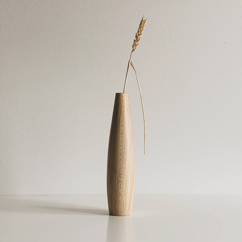 Hand Turned Dried Stem Wooden Vase By Chilled Indigo