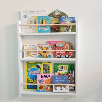 Nursery Bookcase With Rails, Nursery Decor, 6 of 10