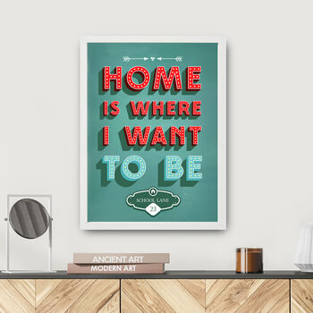 Home Is Where I Want To Be Personalised Wall Art Print, 5 of 5