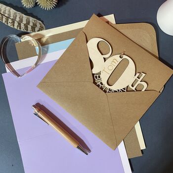 Personalised Wooden 80th Birthday Card, 6 of 10