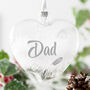 Personalised In Loving Memory Heart Christmas Bauble, thumbnail 1 of 3