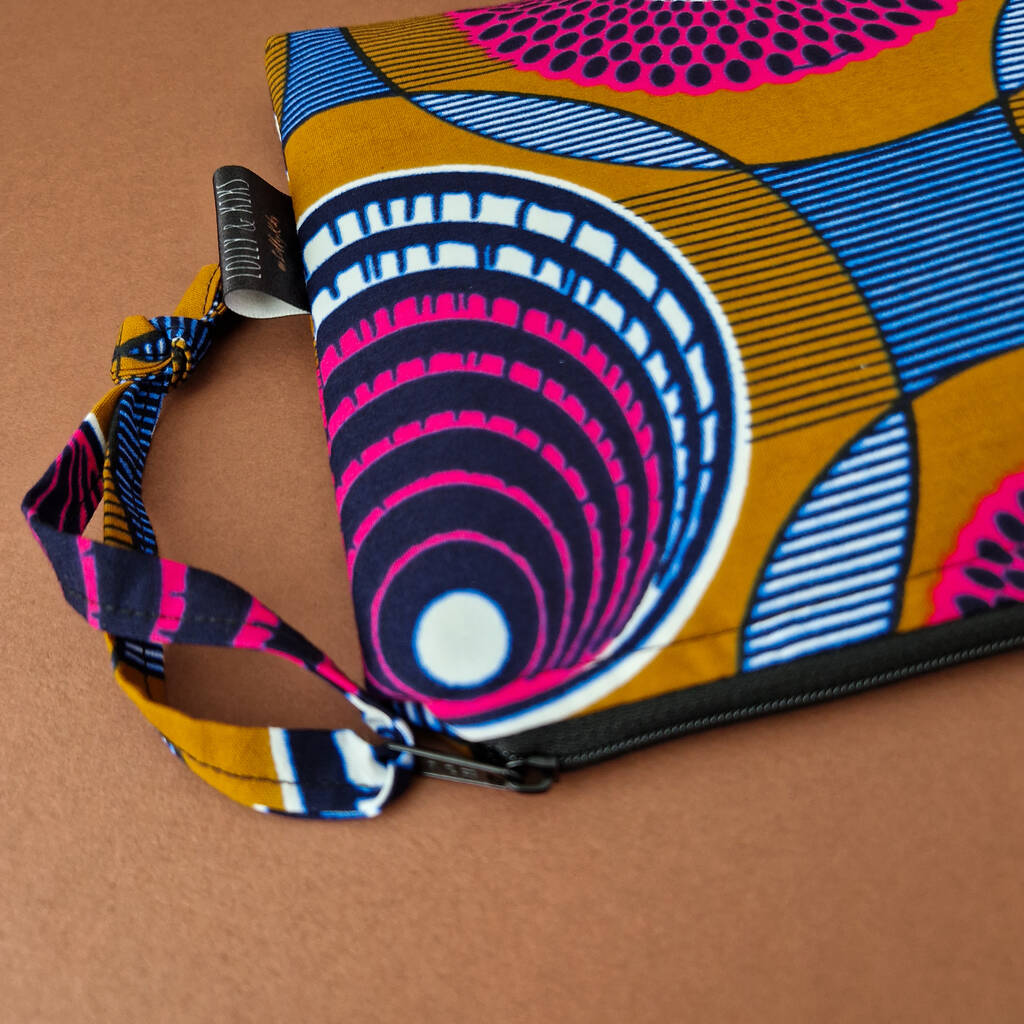 Large African Print Zip Pouch | Bukayo Print By Lolly & Kiks