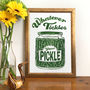Whatever Tickles Your Pickle Original Linocut Print, thumbnail 1 of 3