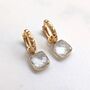 White Topaz Square Cushion Earrings, thumbnail 1 of 7