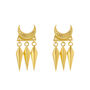 Gold Plated Engraved Moon Ear Jackets, thumbnail 2 of 4