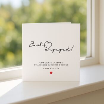 Personalised Just Engaged Card For Daughter And Fiancé, 2 of 7