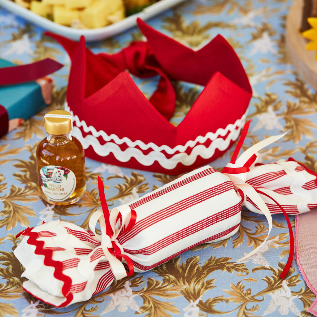 'Candy Cane' Reusable Christmas Cracker And Crown, 1 of 10