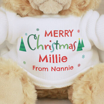 Personalised Merry Christmas Teddy Bear, 2 of 3