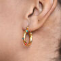Dotted Colourful Gem Hoops Non Tarnish, thumbnail 2 of 3