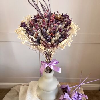 Purple Dried Flower Bridesmaid Bouquet, 4 of 6