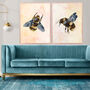 Watercolour Bee Original Artwork Wall Art Print, thumbnail 2 of 5