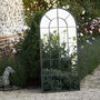 Large Black Metal Arched Garden Mirror, thumbnail 1 of 1