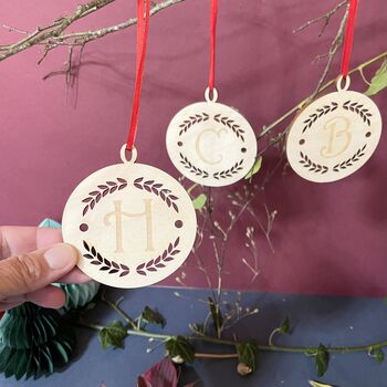 Initial Letter Wreath Tree Decoration, 4 of 9