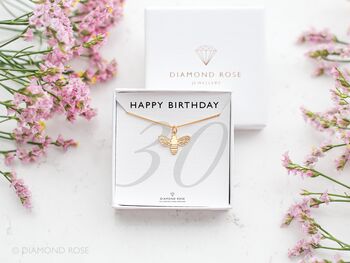 30th Birthday Gift, Birthday Gift For Her, Bee Necklace, 9 of 10
