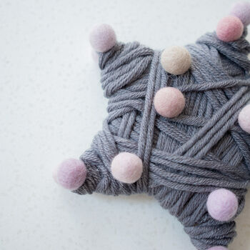 Felt Ball Chunky Wool Star Decoration, 4 of 7