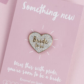 'Bride To Be' Holographic Heart Enamel Pin Badge, 2 of 2