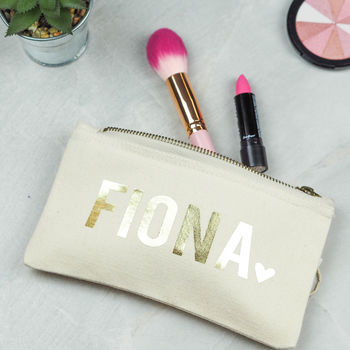 Personalised Name With Heart Make Up Bag, 6 of 11