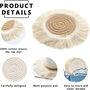 Pack Of Six Round Macrame Anti Slip Cup Pad, thumbnail 6 of 12
