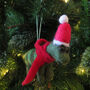 Christmas Dinosaur With Specs Hanging Felt Decoration, thumbnail 4 of 4