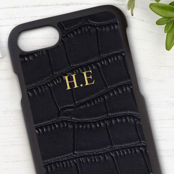 Personalised Mock Croc Leather Phone Case, 3 of 4