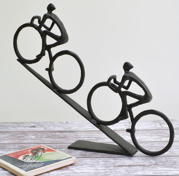 Uphill Cyclist Sculpture, 3 of 4