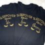 Personalised Sleepover Squad Black And Gold T Shirts, thumbnail 3 of 5