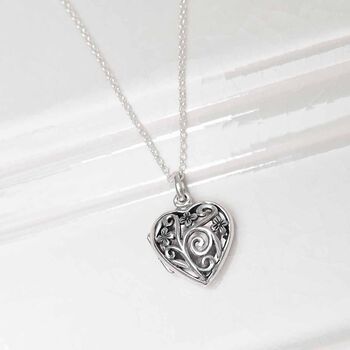 Sterling Silver Forget Me Not Locket, 4 of 5