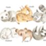 Personalised Sleeping Animals Nursery Print | New Baby Gift, thumbnail 3 of 3