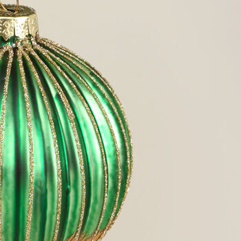 G Decor Glass Green And Gold Christmas Decoration, 4 of 4