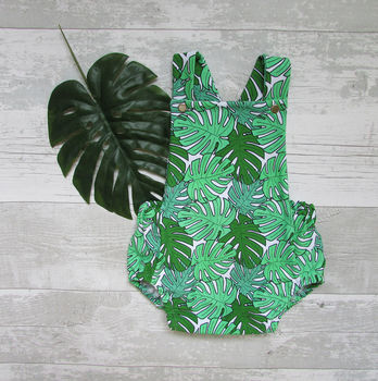 Tropical Print Summer Baby Bubble Romper, 3 of 8
