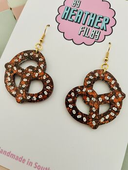 Pretzel Glitter Resin Earrings, 4 of 4