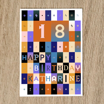 Personalised 18th Birthday Card Age And Name, 7 of 10