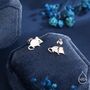 Cute Little Shrew Stud Earrings In Sterling Silver, thumbnail 3 of 12